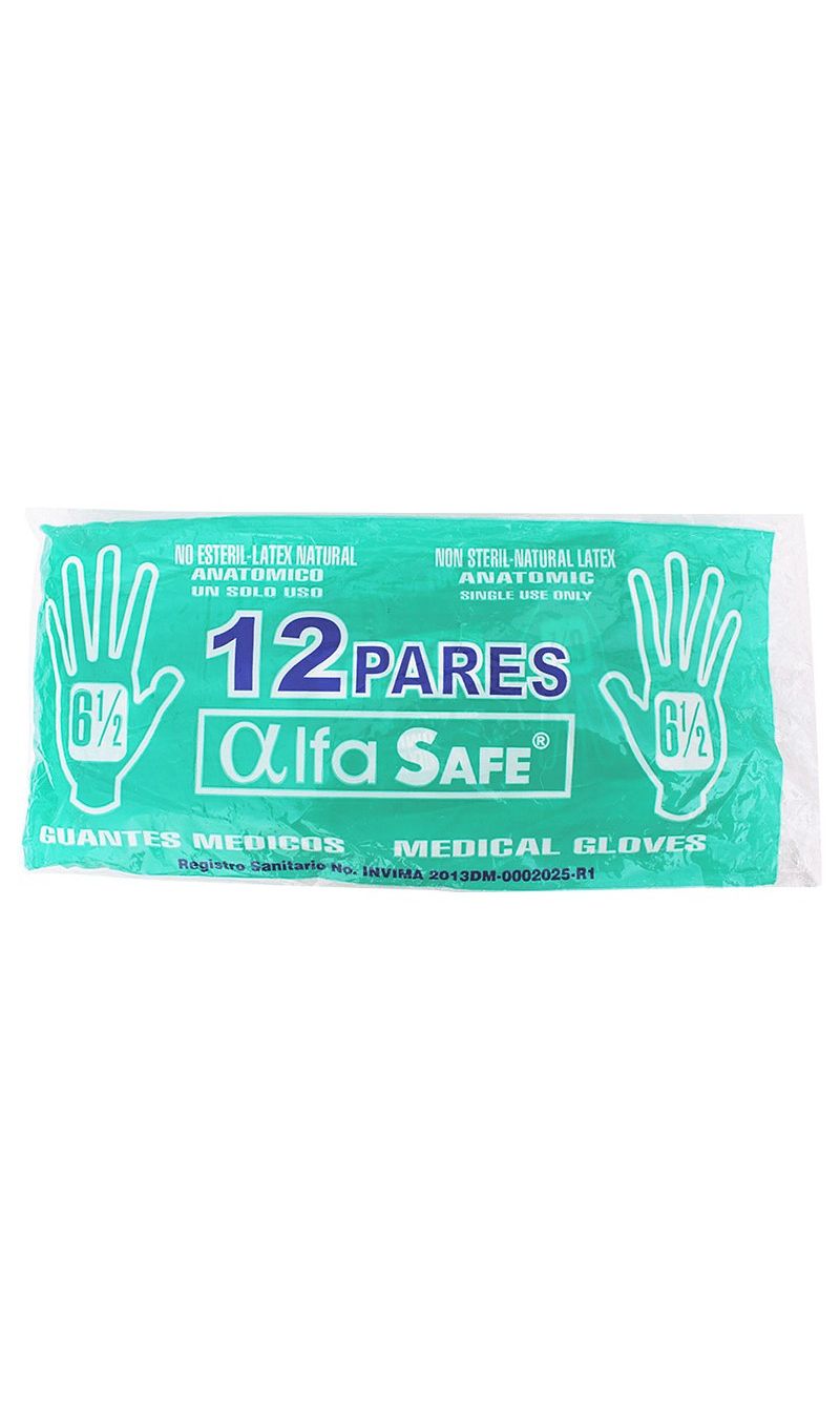 GUANTE CIRUGIA ALFA 6 1/2 12 UDS X1U