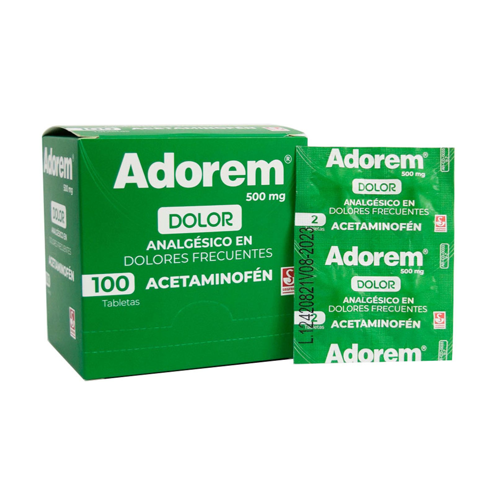 Adorem 500 Mg Caja 100 Tabletas