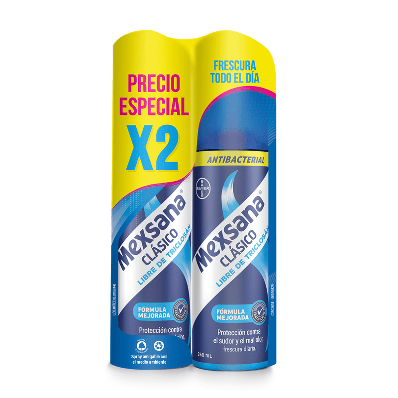 2 DESODORANTE MEXSANA CLASICO SPRAY 260 ML. P.E.