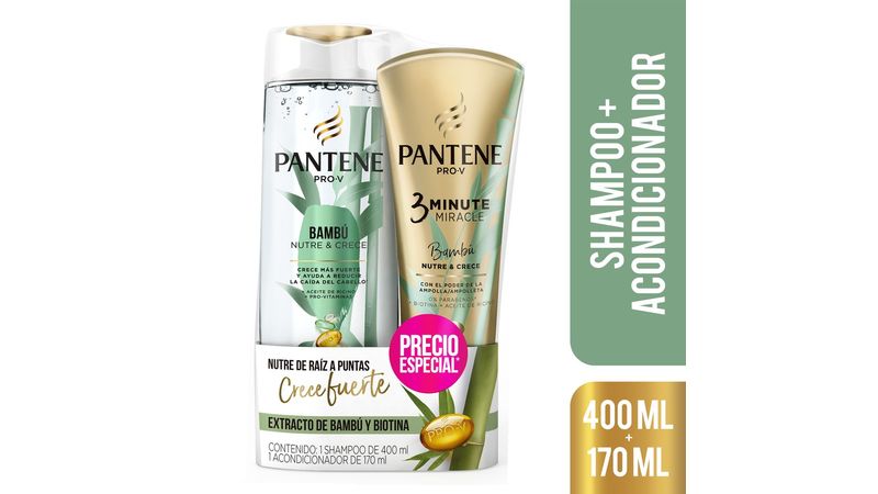 SHAMPOO PANTENE BAMBU 400 ML + ACONDICIONADOR BAMBU 170 ML