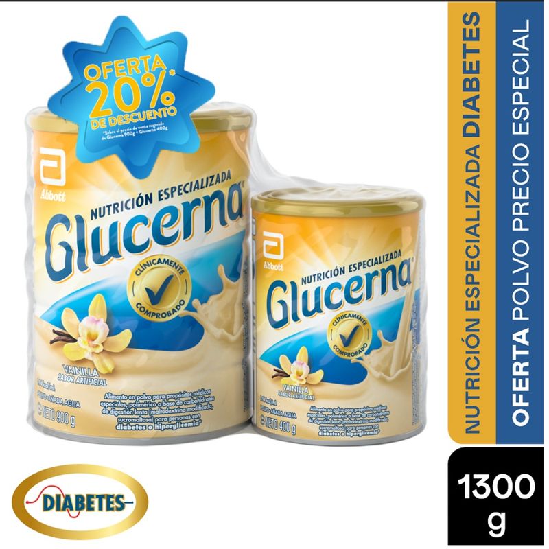GLUCERNA VAINILLA 900 GR + 400 GR P.E.