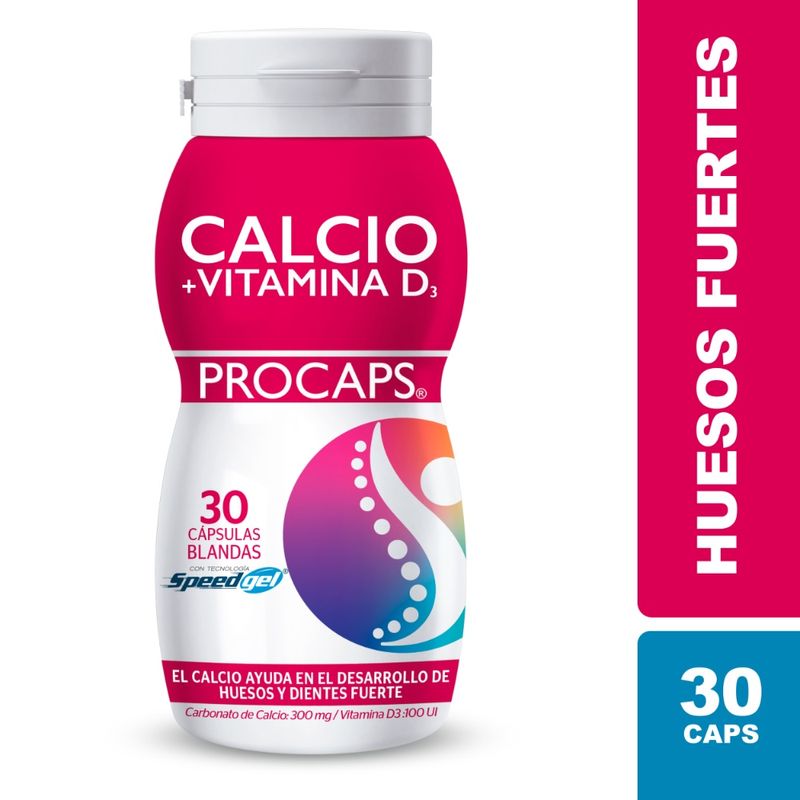 Calcio + Vitamina D3 Procaps 300/100Mg X 30 Capsulas
