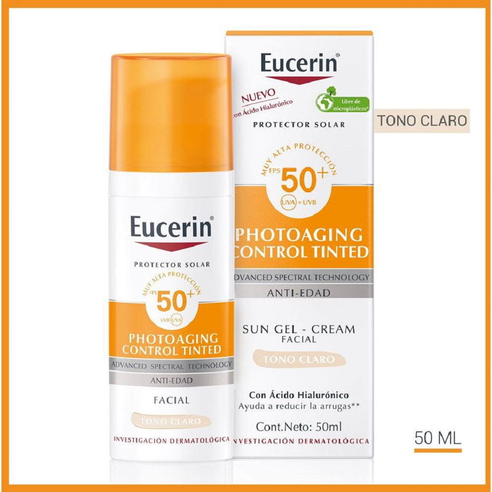 PROTECTOR SOLAR EUCERIN FPS 50 TONO CLARO 50 ML