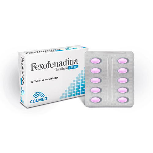 Fexofenadina Clorhidrato 180 mg Caja Con 10 Tabletas Recubiertas