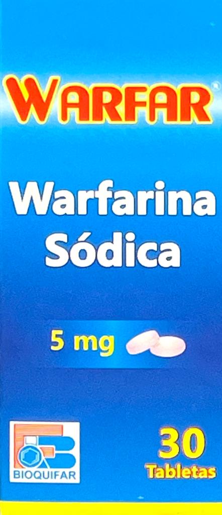 WARFAR 5 MG (WARFARINA) 30 TABLETAS BIOQUIFAR (AGO)