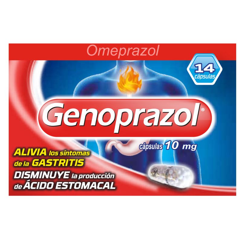 GENOPRAZOL 10 MG 14 CAPSULAS
