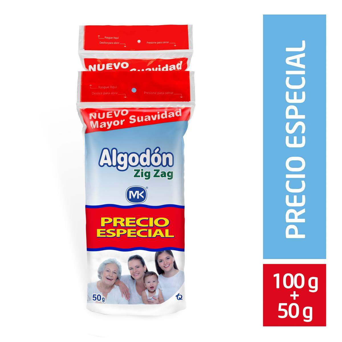 Oferta Algodón Mk Zig Zag Gratis Algodón Bolsa x 50g