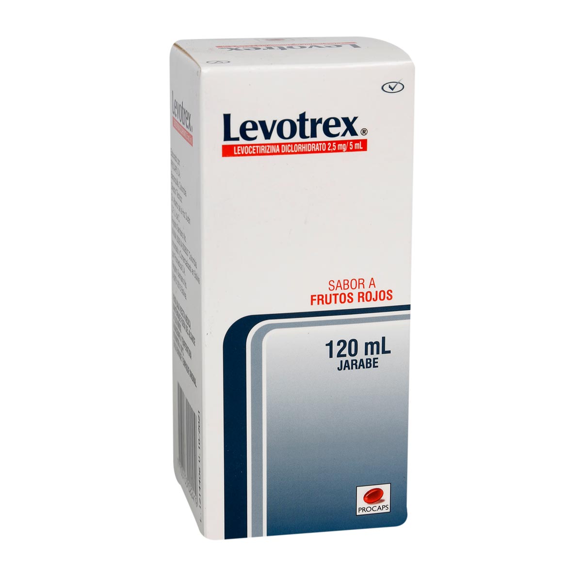 Levotrex Jarabe 2.5 mg / 5 mL Caja Con Frasco Con 120 mL – Sabor A Frutos Rojos