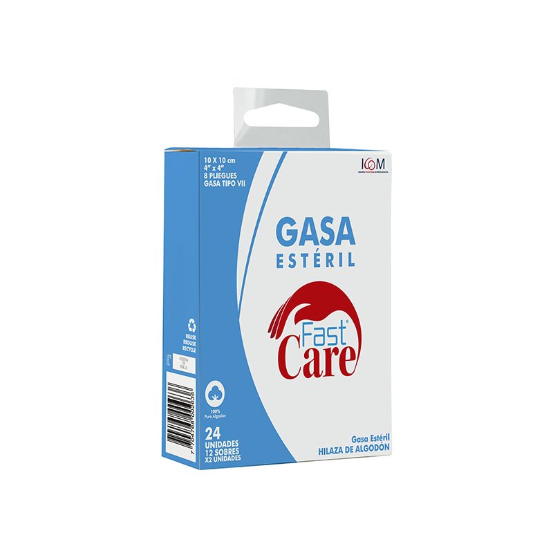 GASA FAST CARE ESTERIL 3X3 YD 12 SOBRES (RF)