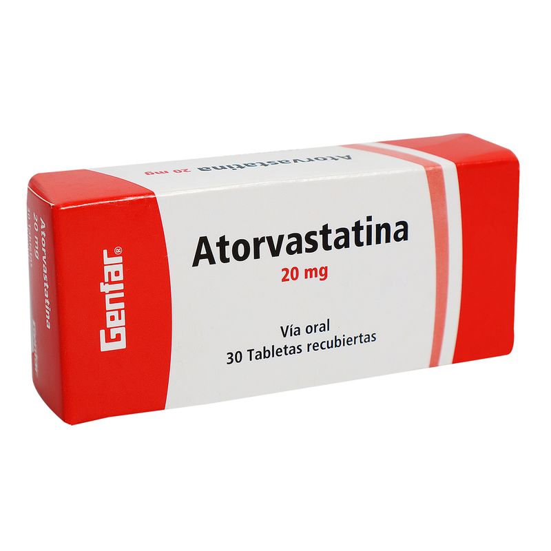 Atorvastatina 20 mg Tabletas Recubiertas Genfar