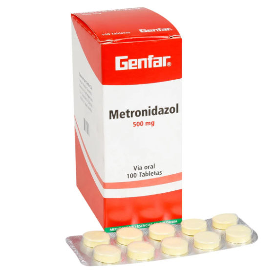 METRONIDAZOL 500 MG 100 TABLETAS GPOR 10 UNIDADES