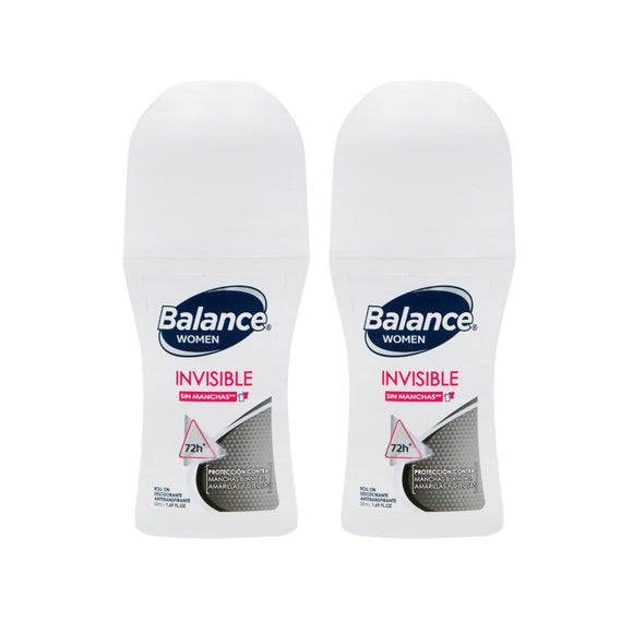 2 DESODORANTE BALANCE ROLLON INVISIBLE 50 ML M P.E