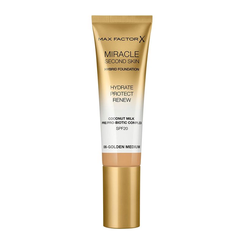 Base Miracle Second Skin Golden Medium # 6 Max Factor