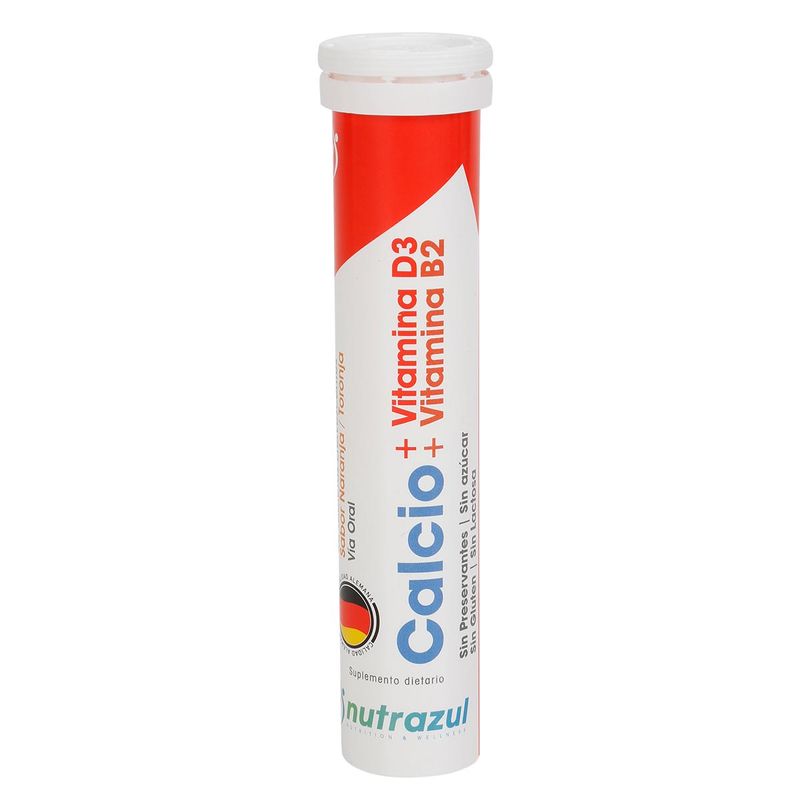 Calcio + Vitamina D3 + Vitamina B2 Tableta Efervescente