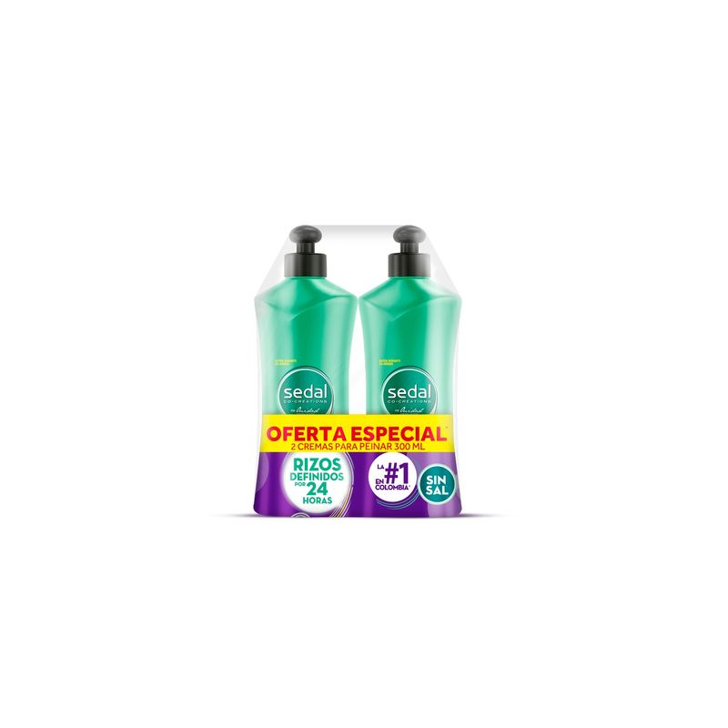 Sedal Crema Peinar Rizos 2x300ml