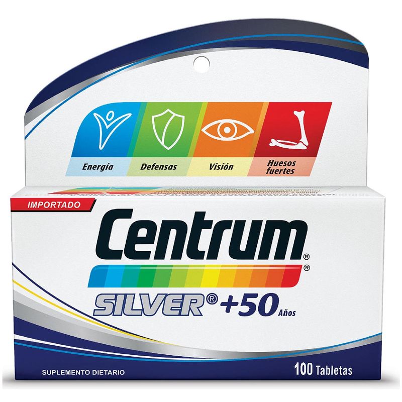 Centrum Silver + 50 Años Energía y Defensas x 100 Tabs