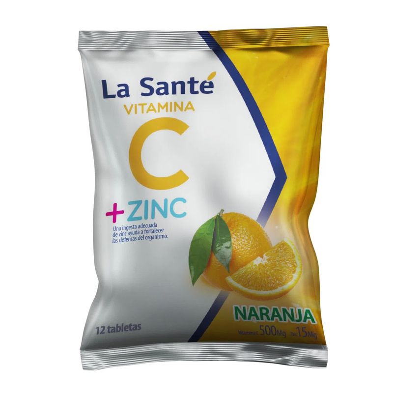 Vitamina C+Zinc Naranja Tableta Masticable